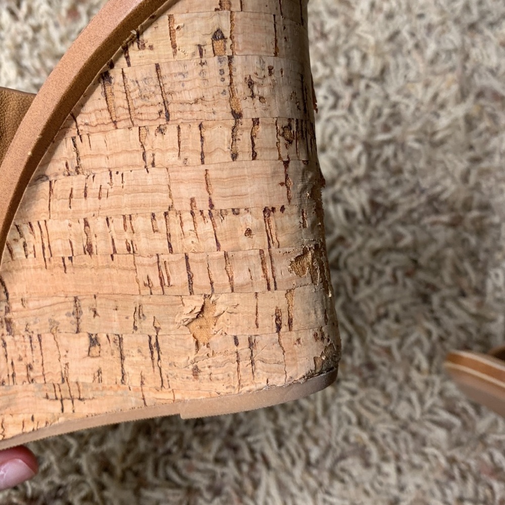 Tan Cork Wedges - Picture 4 of 6